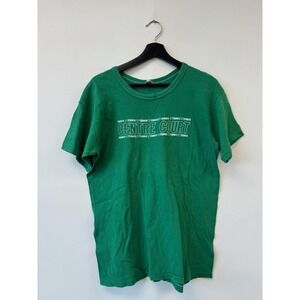 Vintage Centre Court Tennis Graphic Shirt Medium Green Russell Athletic 80s